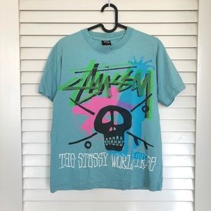 Stussy Skull Graphic T-Shirt Ocean Blue
